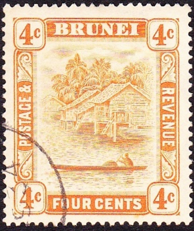 BRUNEI 1929 4c Orange SG65 FU