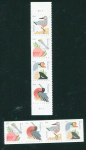 4991-4994, 4995-4998 Coastal Birds Postcard Stamp Strips MNH