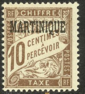 MARTINIQUE 1927 10c Brown Postage Due Sc J16 MVLH