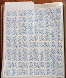 U.S. Scott #2169 Mary Lyon 2 Cent EFO ERROR Sheet of 100 FOLD OVER MIS-CUT