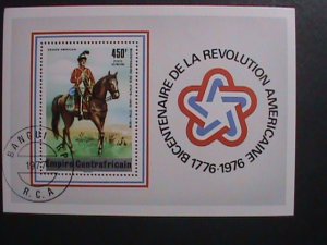 ​CENTRAL AFRICA-1977-PROMOTION-BICENTENARY OF REVOLUTION-CTO FANCY CANCEL S/S