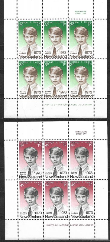 COLLECTION LOT OF 2 SHEETS 0F 6 NEW ZEALAND SEMI POSTAL MNH 1973 CV= $18