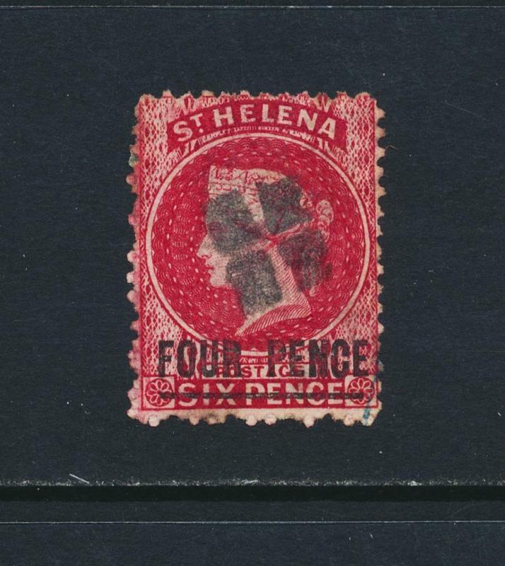 ST HELENA 1864, 4d PERF 12½ WMK REVERSED VF USED SG#13x  (SEE BELOW)