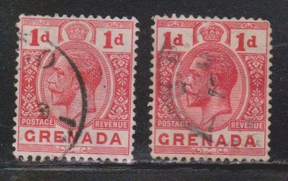 GRENADA Scott # 80, 80a Used - KGV Definitives - Colour Shades