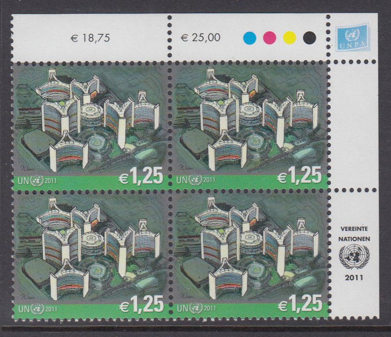 UN Vienna 481 Plate Block MNH VF