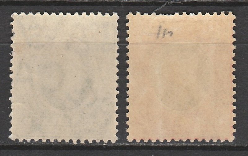 BRITISH SOMALILAND 1905 KEVII 1/2A AND 1A WMK MULTI CROWN CA