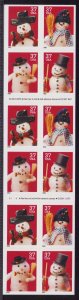 US 3684-3687b Snowman, 2002, Complete Booklet/20,  Mint NH