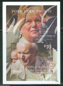 GRENADA 2013  CANONIZATION OF POPE JOHN PAUL II S/S  I IMPERF MINT NH