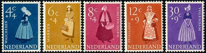 HERRICKSTAMP NETHERLANDS Sc.# B321-25 Costumes