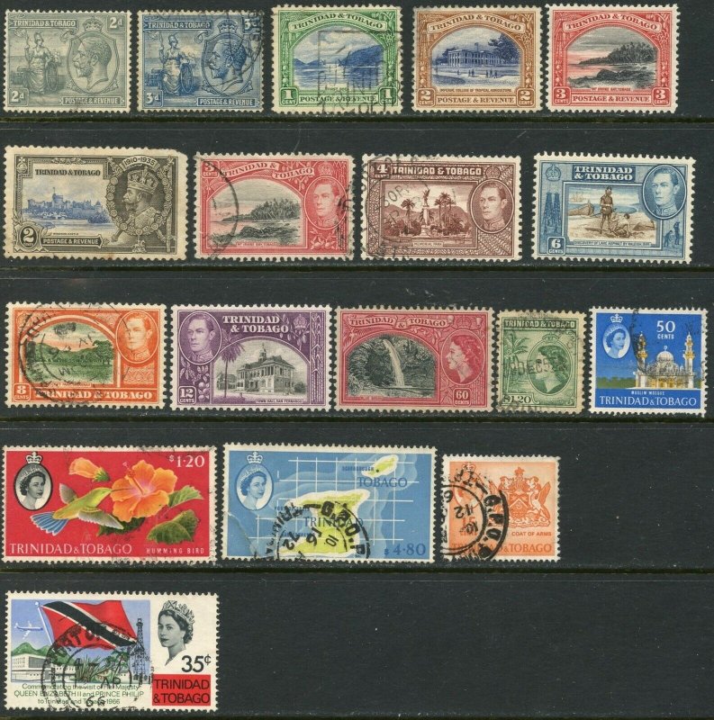 TRINIDAD & TOBAGO Sc#24//513 1922-90 40 different values Mostly Used & F-VF