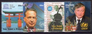 St.Thomas and Principe 2005 CHESS KARPOV UNICEF 60th.ANNV.UN Set (4) Perf.MNH