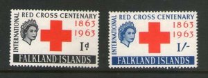 Falkland Islands 1963 QEII Red cross Sc 147(MLH)-148 (MNH)