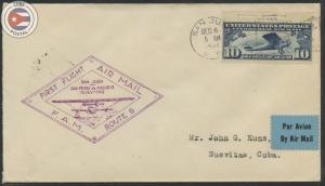 Cuba 1931 First Flight Cover San Juan - Nuevitas | Edifil C64 | CU11571