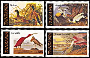 Tanzania 306-309, MNH, Bicentennial of John Audubon's Birth