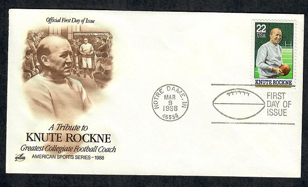 2376 Knute Rockne Unaddressed ArtCraft FDC