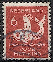 NETHERLANDS 1929 Sc B39 Used Charity / Child on Fish,  BIN .25