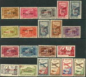 REUNION Sc#178-203, 205-208, 210-223, C14-17 1943 France Libre Ovpts OG MH