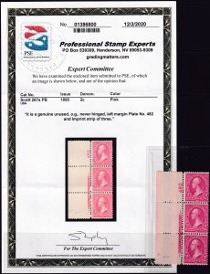 #267a Mint NH, Ave-F, Plate number strip of 3, PSE cert #01386800 (CV $60 - I...