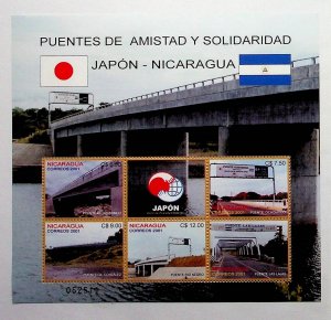 NICARAGUA Sc 2375 NH SOUVENIR SHEET OF 2001 - BRIDGE - (CT5)