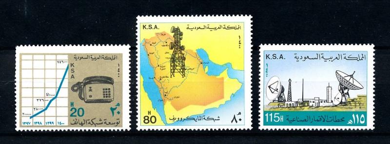 [91121] Saudi Arabia 1981 Telecommunication Telephone Satellite  MNH