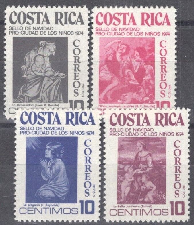 ZAYIX Costa Rica RA61-RA64 MNH Postal Tax Christmas Paintings 102722S23 