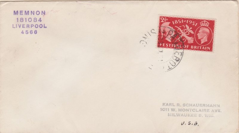 Singapore Great Britain 2 1/2d KGVI Festival of Britain 1951 Paquebot, Singap...