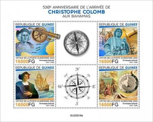 Guinea - 2022 Christopher Columbus Anniversary - 4 Stamp Sheet - GU220218a