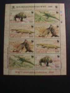 INDONESIA-2000-SC# 1914a WWF-CONSERVATION- PREHISTORY ANIMALS MNH SHEET VF