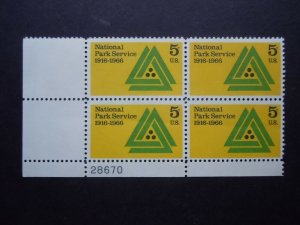 1314a 5c National Parks Plate Block #28670 LL MNH OG VF TAGGED