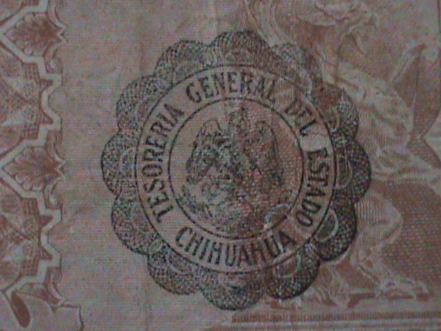 ​MEXICO-1915-CHIHUAHUA-MILITARY NOTE-$20 SLIGHLY CIR-.VF-110 YEARS OLD-LAST ONE