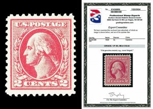 Scott 526 1920 2c Washington Offset Type IV Mint Graded VF 80 NH with PSE CERT