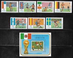 Cuba 2757-2764 1986 World Cup Soccer set MNH