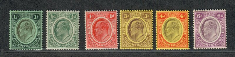 Nyasaland Prot Sc#1-6 M/LH/VF, Cv. $29.25