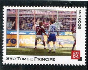 Sao Tome & Principe 2004 FOOTBALL AC MILAN 1 stamp Perforated Mint (NH)