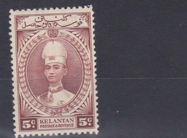 KELANTAN 1937  - 40  S G 43   5C  RED BROWN  MH