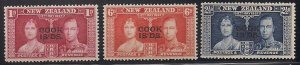 COOK ISLANDS SC#109-111 Coronation of King George VI (1937) MH