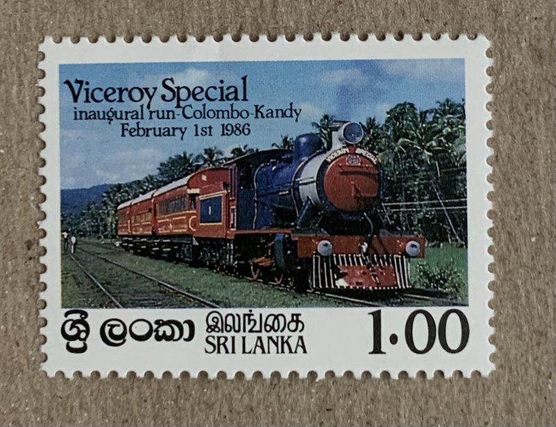 Sri Lanka 1986 Viceroy Special Train, MNH. Scott 777, CV $1.50. SG 924