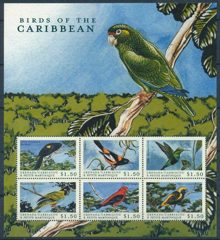 [108912] Carriacou & Petite Martinique 2000 Birds vögel oiseaux Mini sheet MNH