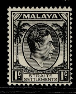 MALAYSIA - Straits Settlements GVI SG278, 1c black, LH MINT. Cat £14.