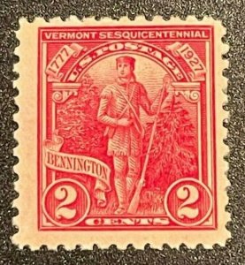 Scott#: 643 - Vermont Sesquicentennial 2c 1927 single stamp MOG - Lot 12