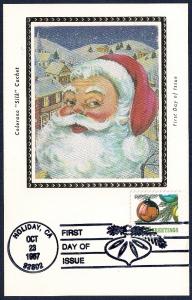 UNITED STATES FDC 22¢ Christmas Santa 1987 Colorano Maxicard