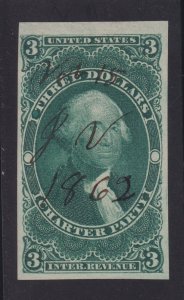 US R85a $3 Charter Party Used VF SCV $200