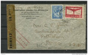 Argentina 1944 Cover to USA Censored