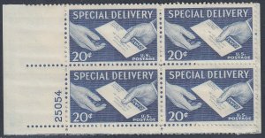 Scott E20 LMNH R Pl Blk 25054 - 1954 Special Delivery Issue