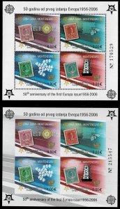 Montenegro 2005,Sc.#129A+B, 130 MNH, 50th Anniversary of First Europa Stamps