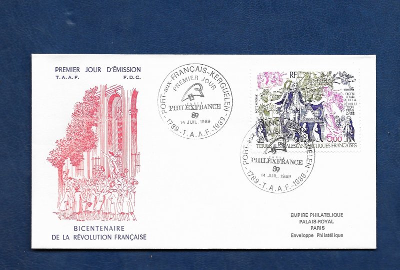 FRENCH ANTARCTIC 1989 FRENCH REVOLUTION FDC