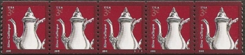 USA PNC SC# 3759  SILVER COFFEEPOT $0.03c PL# S1111 WATER ACTIVATED- PNC5 MNH