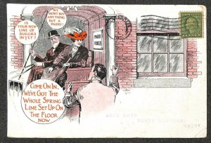 #405 STAMP PARRY MFG BUGGY CARRIAGE INDIANAPOLIS INDIANA AD POSTCARD (c. 1912)