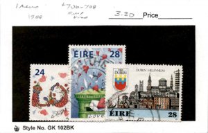 Ireland, Postage Stamp, #706-708 Used, 1988 Dublin (AB)