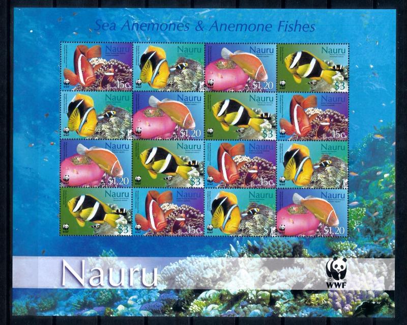 [53923] Nauru 2003 Marine life WWF Fish Anemones MNH Sheet